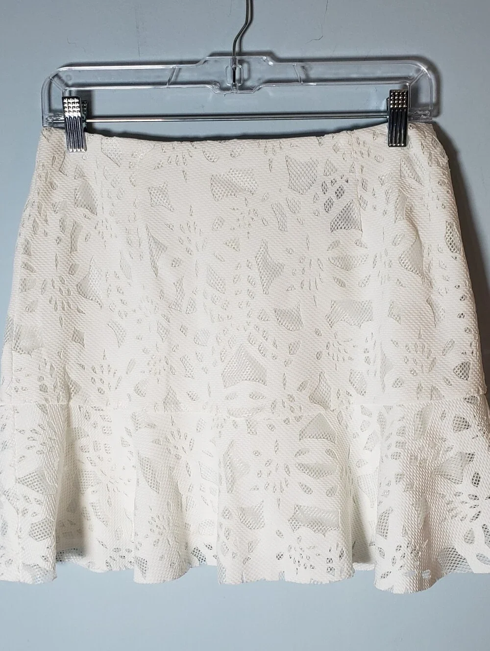 Mini Skirt Duo American Eagle Outfitters White Tiered Lace Aqua Lace Ruffle Hem